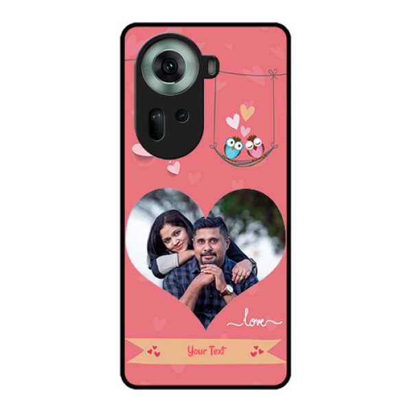 Oppo Reno 11 5G Custom Glass Phone Case - Peach Color Love Design Oppo Reno 11 5G Custom Glass Phone Case - Peach Color Love Design