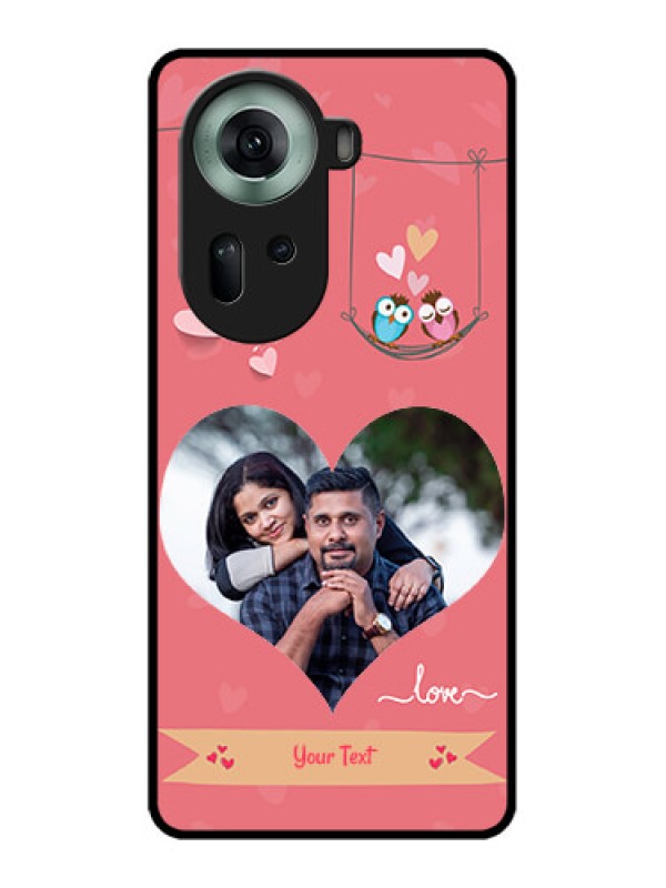 Custom Oppo Reno 11 5G Custom Glass Phone Case - Peach Color Love Design