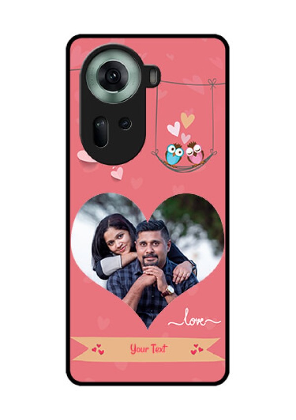 Oppo Reno 11 5G Custom Glass Phone Case - Peach Color Love Design
