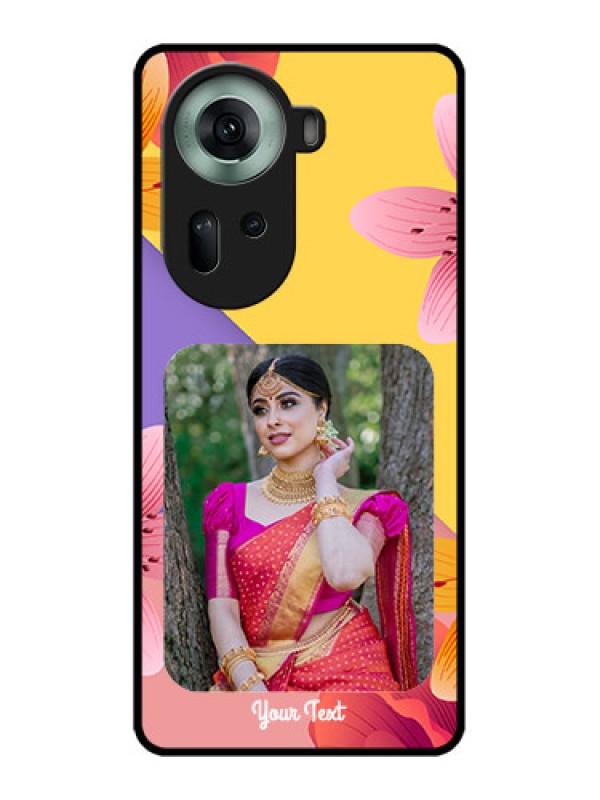 Custom Oppo Reno 11 5G Custom Glass Phone Case - 3 Image With Vintage Floral Design