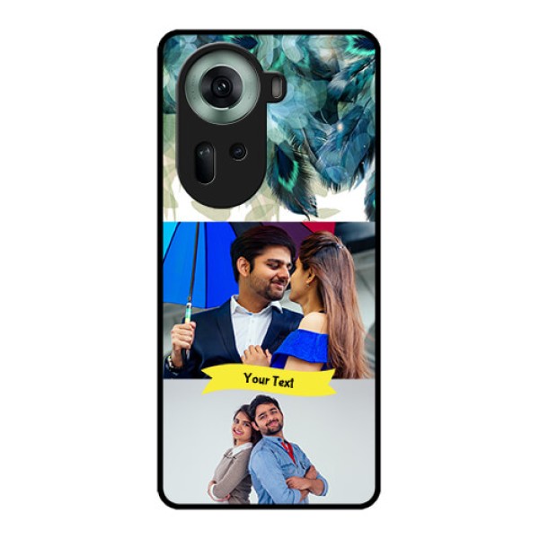 Oppo Reno 11 5G Custom Glass Phone Case - Image With Boho Peacock Feather Design Oppo Reno 11 5G Custom Glass Phone Case - Image With Boho Peacock Feather Design
