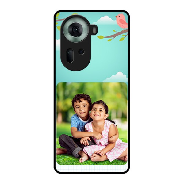 Oppo Reno 11 5G Custom Glass Phone Case - Doodle Love Design