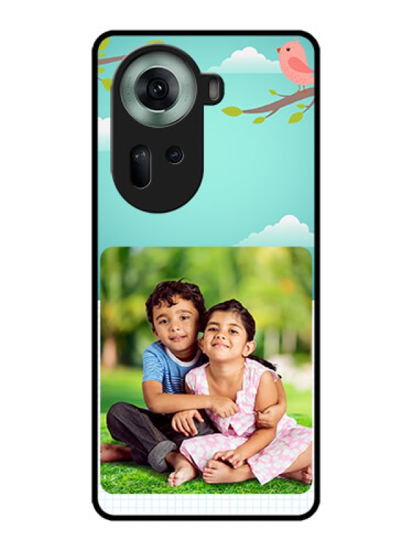 Custom Oppo Reno 11 5G Custom Glass Phone Case - Doodle Love Design