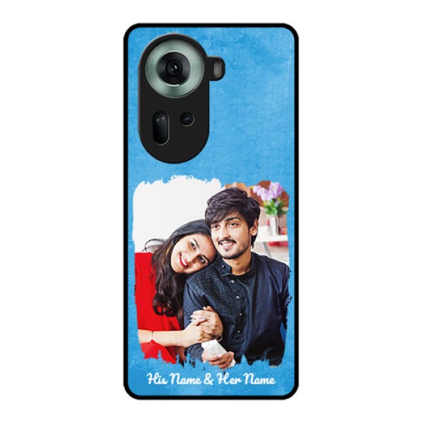 Oppo Reno 11 5G Custom Glass Phone Case - Blue Color Vintage Design Oppo Reno 11 5G Custom Glass Phone Case - Blue Color Vintage Design