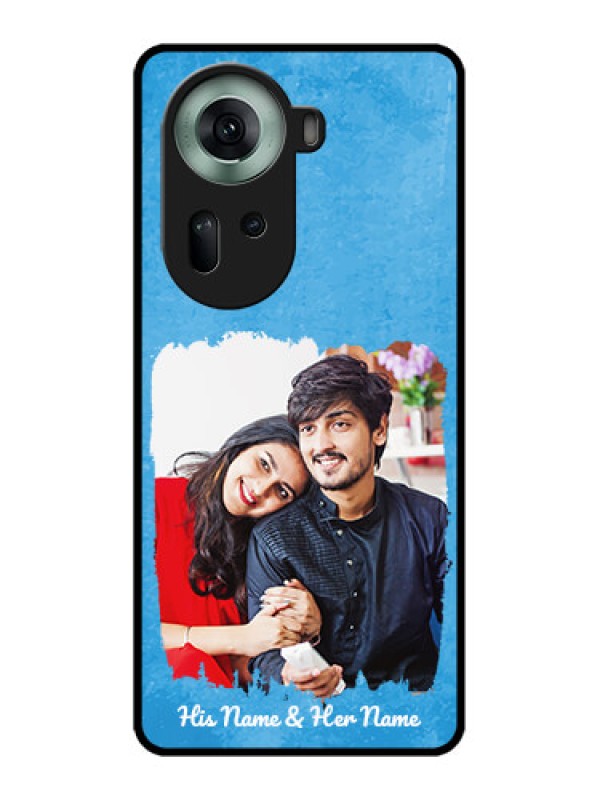 Custom Oppo Reno 11 5G Custom Glass Phone Case - Blue Color Vintage Design