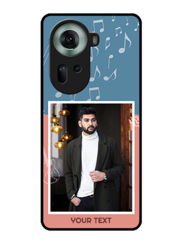 Custom Oppo Reno 11 5G Custom Glass Phone Case - With Color Musical Note Design