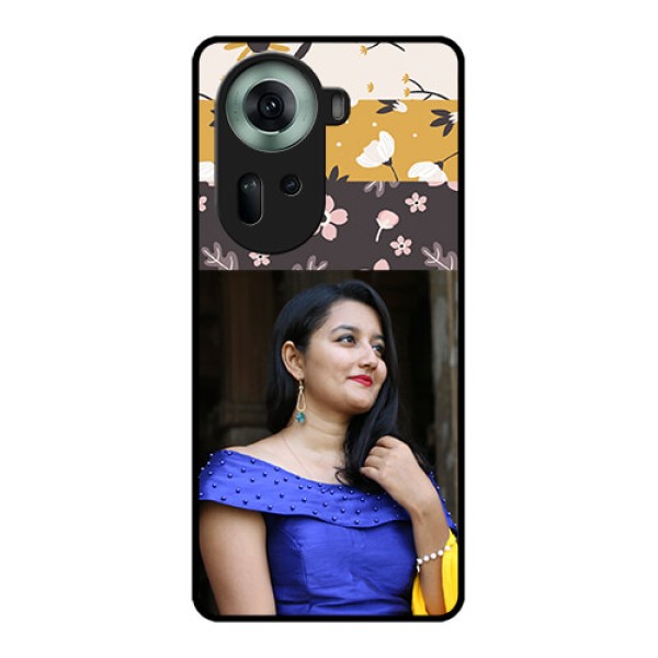 Oppo Reno 11 5G Custom Glass Phone Case - Stylish Floral Design