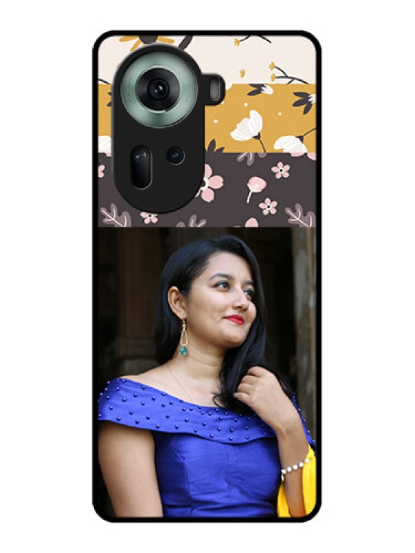 Custom Oppo Reno 11 5G Custom Glass Phone Case - Stylish Floral Design