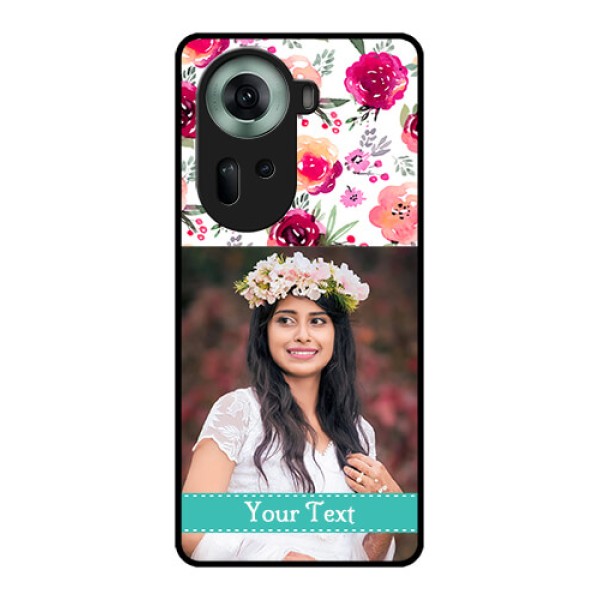 Oppo Reno 11 5G Custom Glass Phone Case - Water Colors Floral Design Oppo Reno 11 5G Custom Glass Phone Case - Water Colors Floral Design