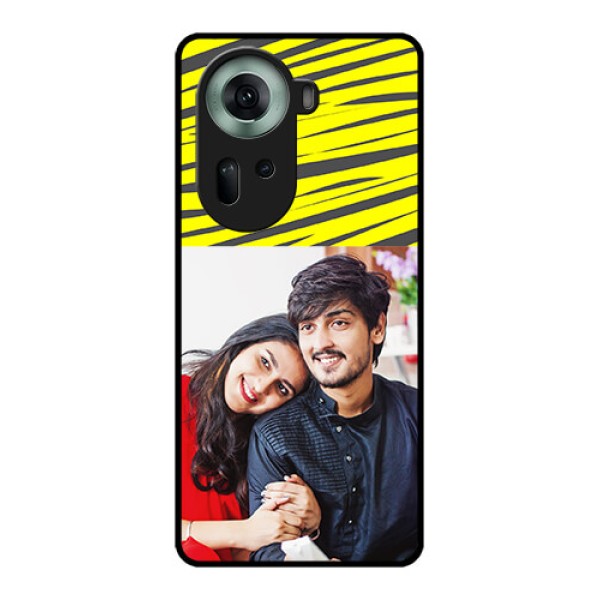 Oppo Reno 11 5G Custom Glass Phone Case - Yellow Abstract Design