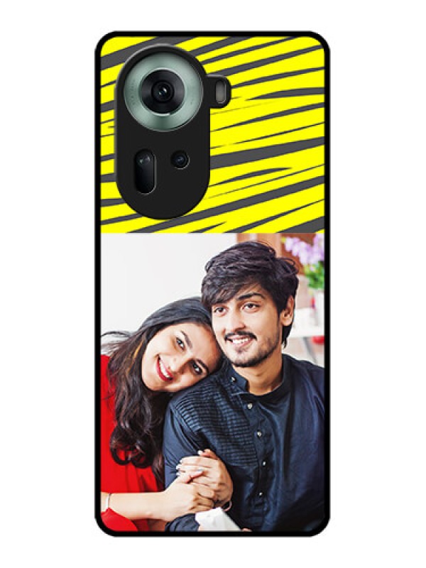 Custom Oppo Reno 11 5G Custom Glass Phone Case - Yellow Abstract Design