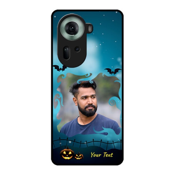 Oppo Reno 11 5G Custom Glass Phone Case - Halloween Frame Design