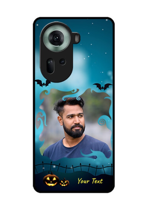 Oppo Reno 11 5G Custom Glass Phone Case - Halloween Frame Design