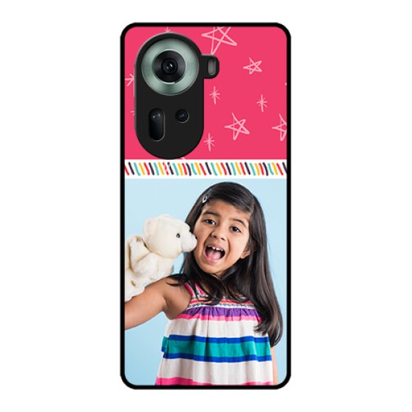 Oppo Reno 11 5G Custom Glass Phone Case - Line Art Design