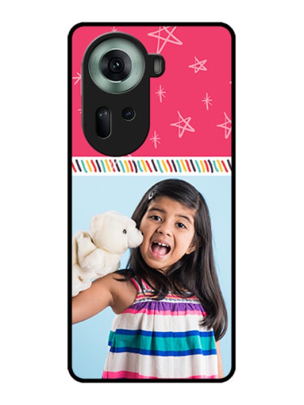 Custom Oppo Reno 11 5G Custom Glass Phone Case - Line Art Design