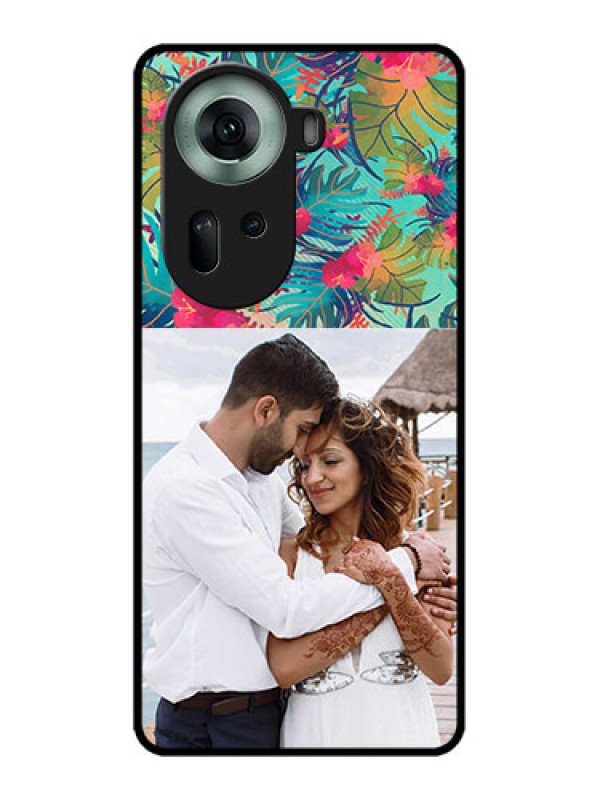 Custom Oppo Reno 11 5G Custom Glass Phone Case - Watercolor Floral Design