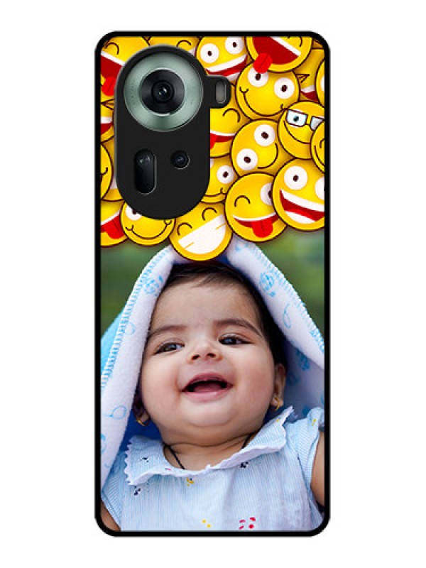 Custom Oppo Reno 11 5G Custom Glass Phone Case - With Smiley Emoji Design