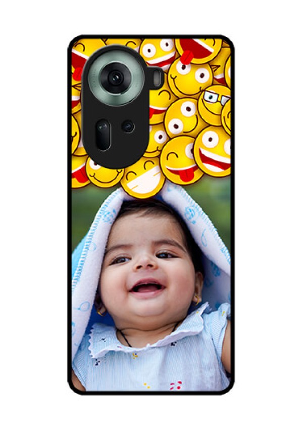 Oppo Reno 11 5G Custom Glass Phone Case - With Smiley Emoji Design