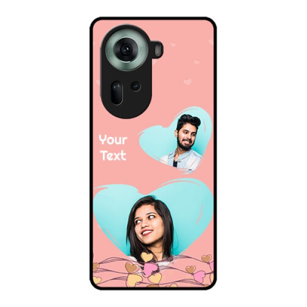 Oppo Reno 11 5G Custom Glass Phone Case - Love Doodle Design