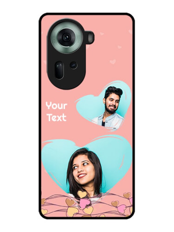 Custom Oppo Reno 11 5G Custom Glass Phone Case - Love Doodle Design