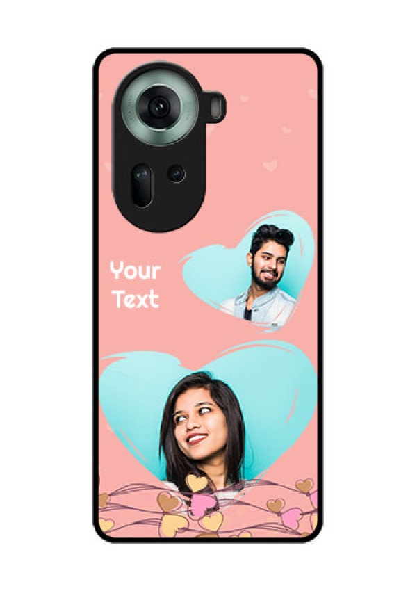 Oppo Reno 11 5G Custom Glass Phone Case - Love Doodle Design