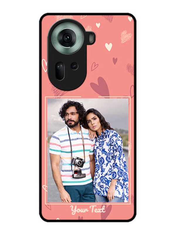 Custom Oppo Reno 11 5G Custom Glass Phone Case - Love Doodle Art Design