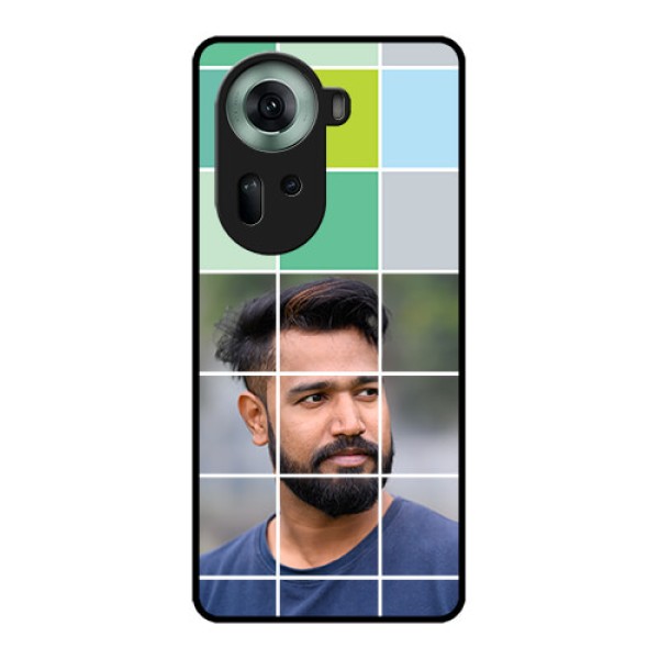 Oppo Reno 11 5G Custom Glass Phone Case - With White Box Pattern