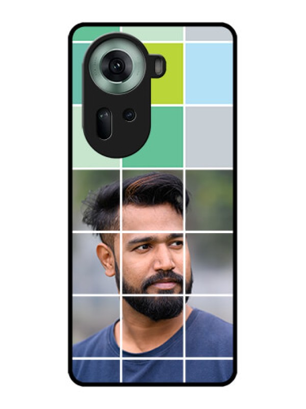 Custom Oppo Reno 11 5G Custom Glass Phone Case - With White Box Pattern