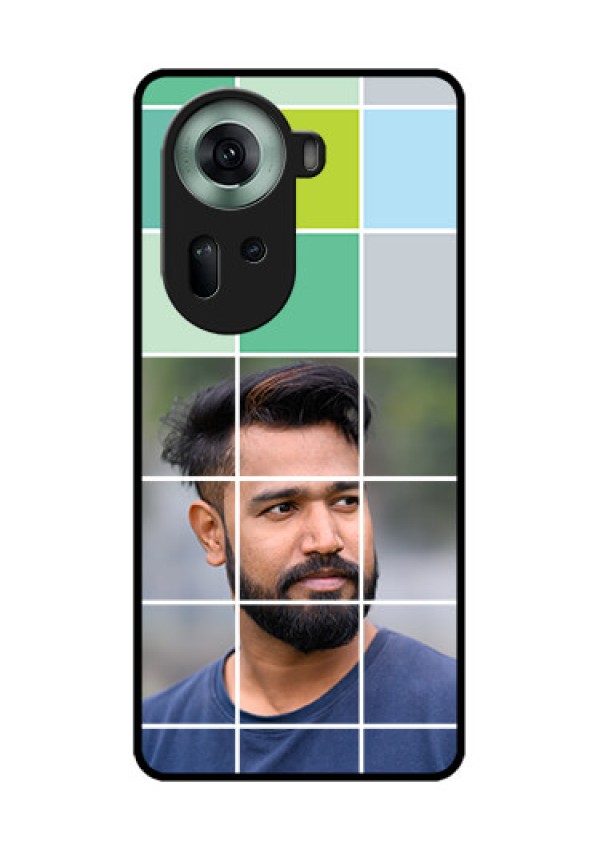 Oppo Reno 11 5G Custom Glass Phone Case - With White Box Pattern