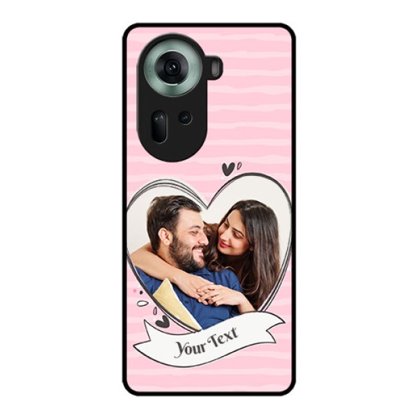 Oppo Reno 11 5G Custom Glass Phone Case - Vintage Heart Design