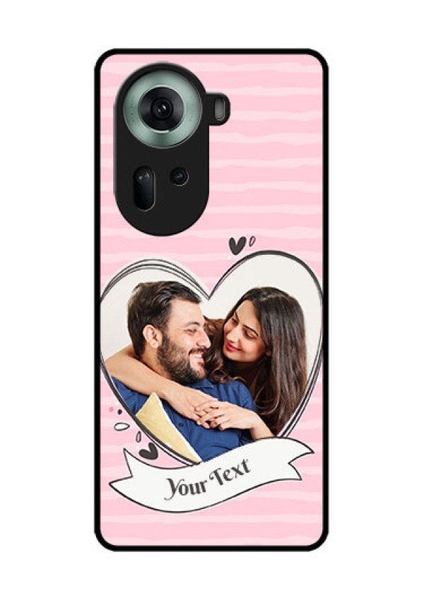 Oppo Reno 11 5G Custom Glass Phone Case - Vintage Heart Design