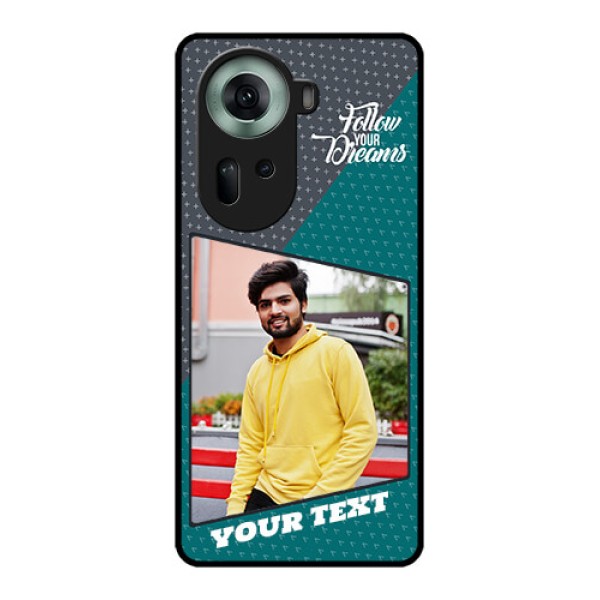 Oppo Reno 11 5G Custom Glass Phone Case - Background Pattern Design With Quote