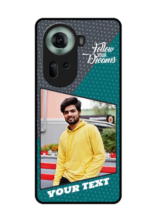 Oppo Reno 11 5G Custom Glass Phone Case - Background Pattern Design With Quote