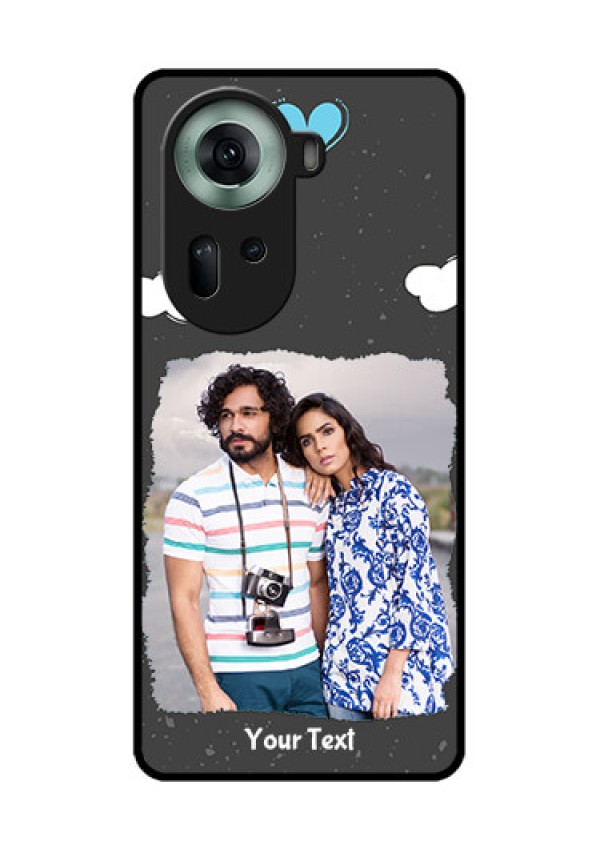 Oppo Reno 11 5G Custom Glass Phone Case - Splashes With Love Doodles Design