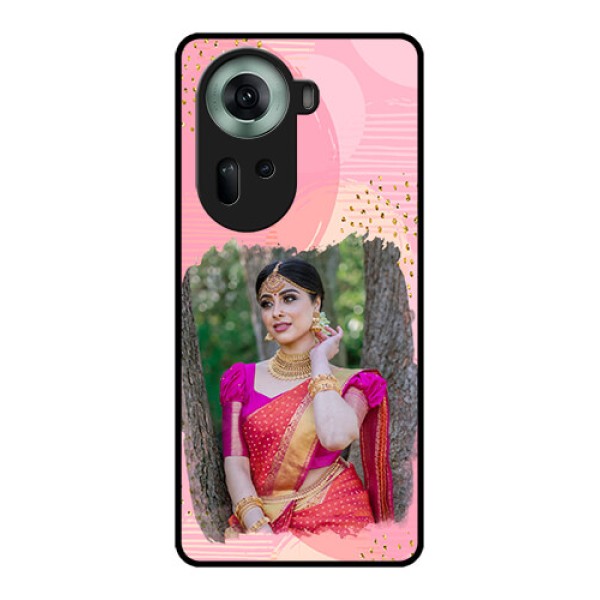 Oppo Reno 11 5G Custom Glass Phone Case - Gold Glitter Splash Design Oppo Reno 11 5G Custom Glass Phone Case - Gold Glitter Splash Design