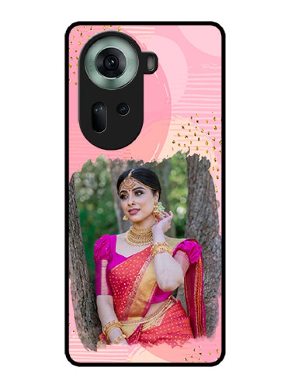 Custom Oppo Reno 11 5G Custom Glass Phone Case - Gold Glitter Splash Design