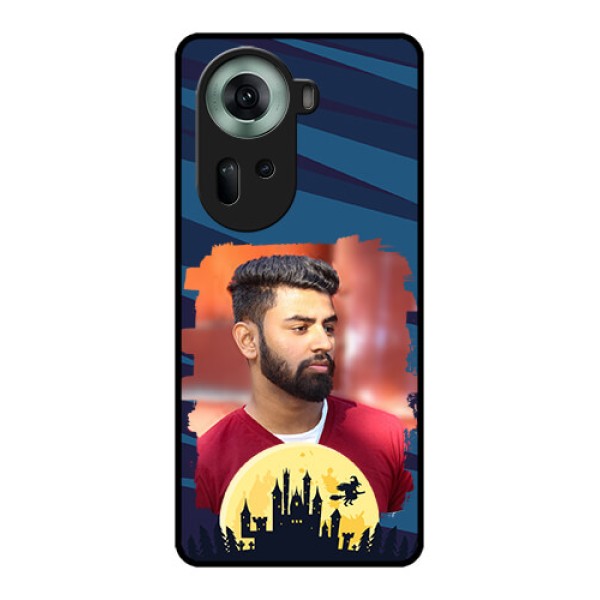 Oppo Reno 11 5G Custom Glass Phone Case - Halloween Witch Design