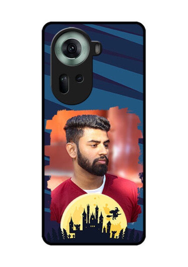 Oppo Reno 11 5G Custom Glass Phone Case - Halloween Witch Design