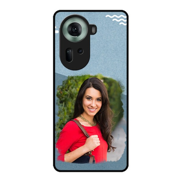 Oppo Reno 11 5G Custom Glass Phone Case - Grunge Line Art Design