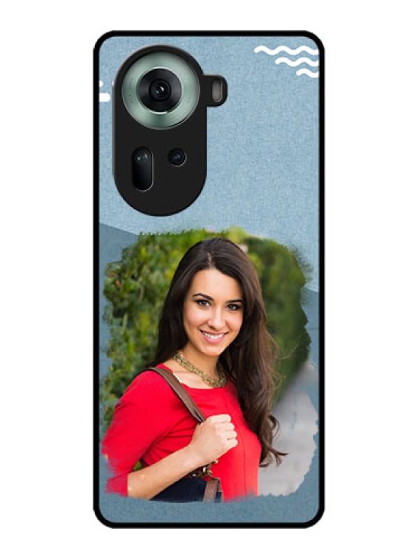 Custom Oppo Reno 11 5G Custom Glass Phone Case - Grunge Line Art Design