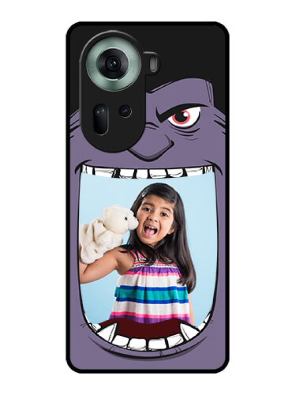 Custom Oppo Reno 11 5G Custom Glass Phone Case - Angry Monster Design