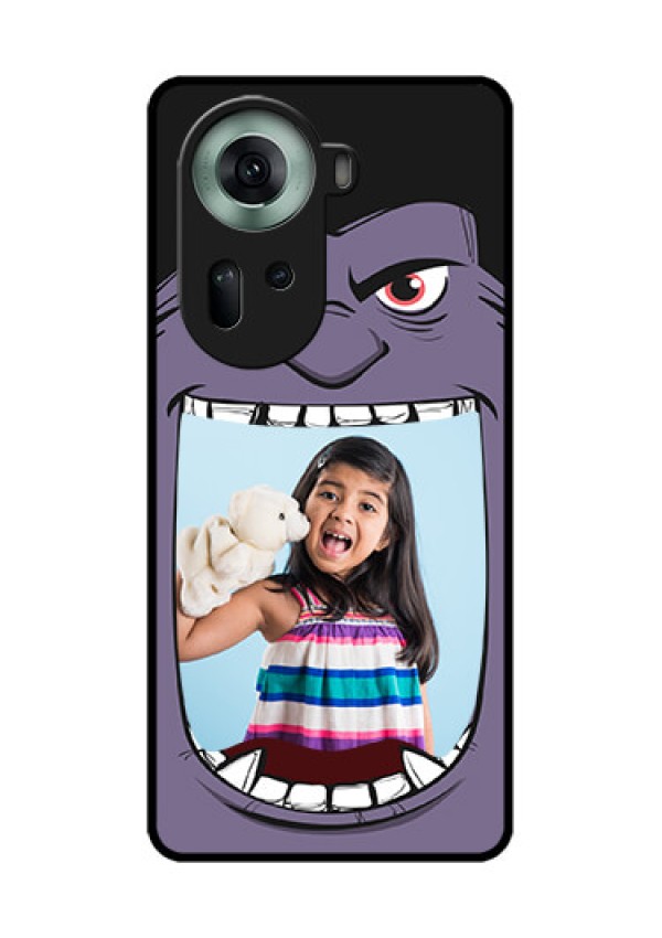 Oppo Reno 11 5G Custom Glass Phone Case - Angry Monster Design