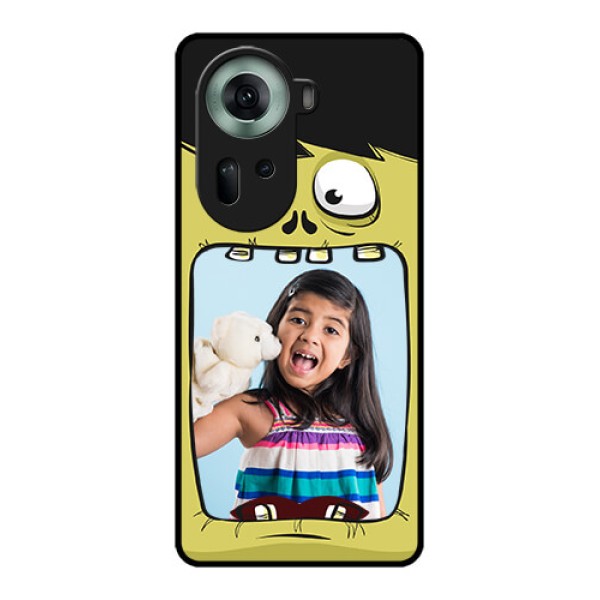 Oppo Reno 11 5G Custom Glass Phone Case - Cartoon Monster Back Case Design Oppo Reno 11 5G Custom Glass Phone Case - Cartoon Monster Back Case Design