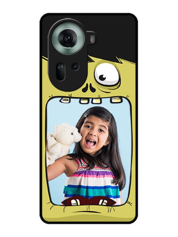 Custom Oppo Reno 11 5G Custom Glass Phone Case - Cartoon Monster Back Case Design
