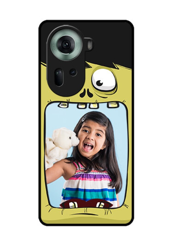 Oppo Reno 11 5G Custom Glass Phone Case - Cartoon Monster Back Case Design