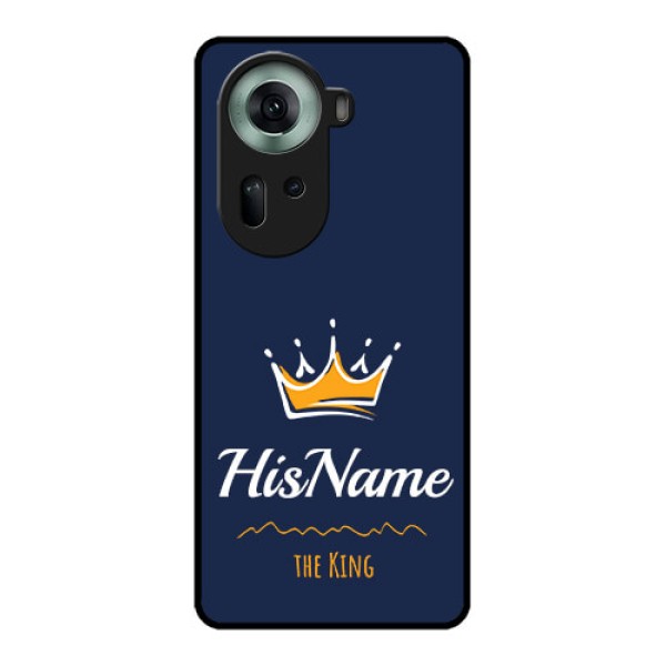 Oppo Reno 11 5G Custom Glass Phone Case - King With Name Design
