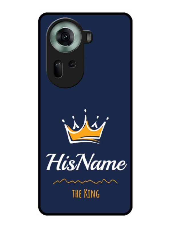 Custom Oppo Reno 11 5G Custom Glass Phone Case - King With Name Design