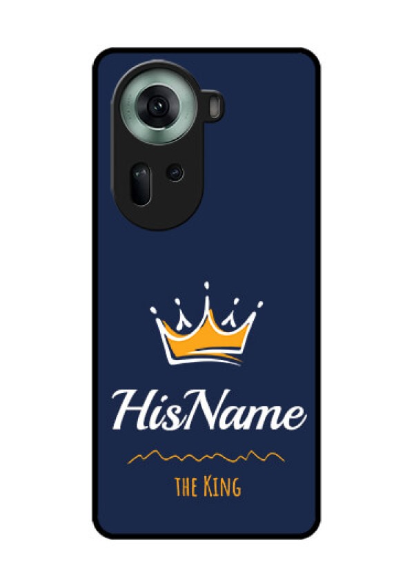 Oppo Reno 11 5G Custom Glass Phone Case - King With Name Design