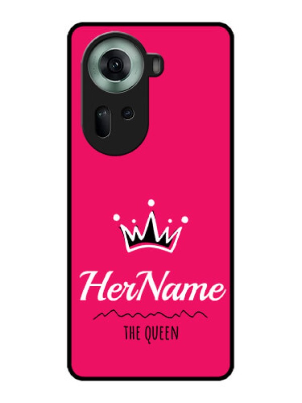Custom Oppo Reno 11 5G Custom Glass Phone Case - Queen With Name Design