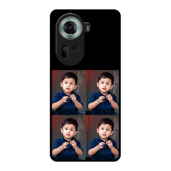 Oppo Reno 11 5G Custom Glass Phone Case - 4 Image Holder Design